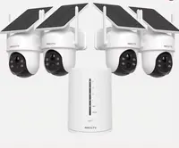 קיט 4 מצלמות אלחוטיות סולאריות 360 מעלות ללא צורך בחיבור לחשמל